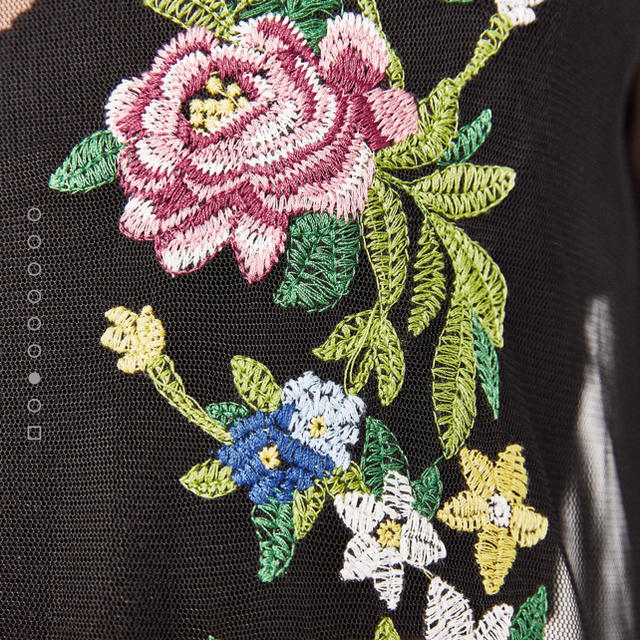 ZARA(ザラ)の刺繍チュールワンピース レディースのワンピース(ロングワンピース/マキシワンピース)の商品写真