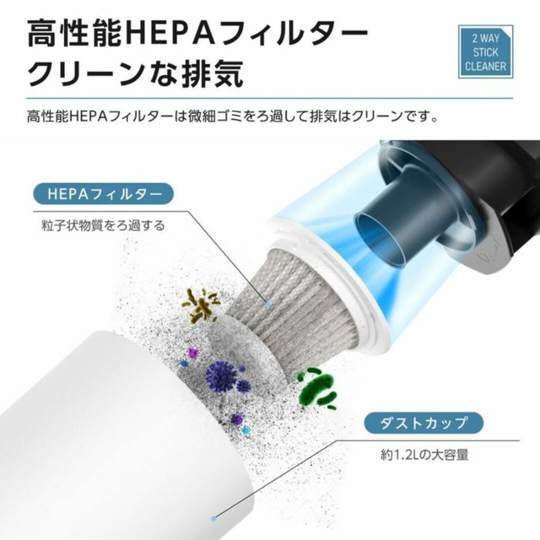 *超パワフル★ 2way サイクロン掃除機 400W 静音 ゴミ捨て簡単 2way☆ 400W サイクロン掃除機 超パワフル 簡単ゴミ捨て 静音