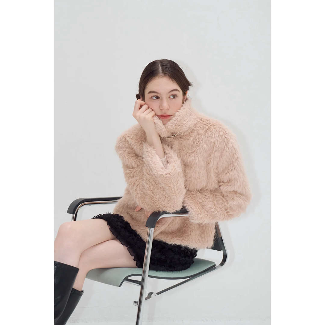 muguet volume fake fur coat ピンク muguet volume fake fur coat ピンク