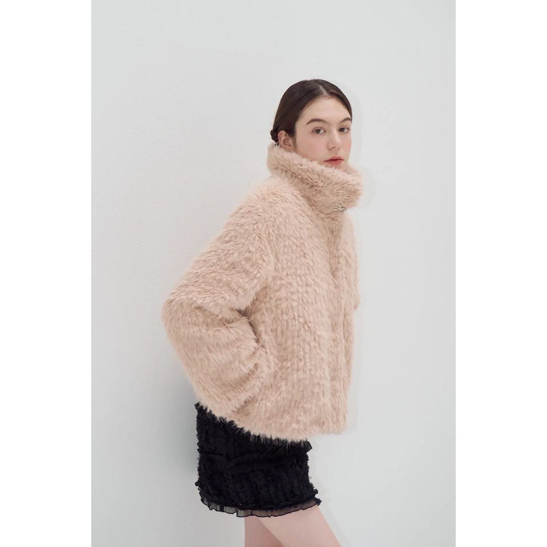 muguet volume fake fur coat ピンク muguet volume fake fur coat ピンク