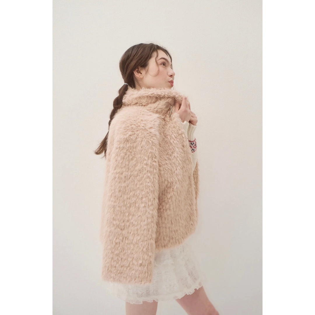 muguet volume fake fur coat ピンク muguet volume fake fur coat ピンク