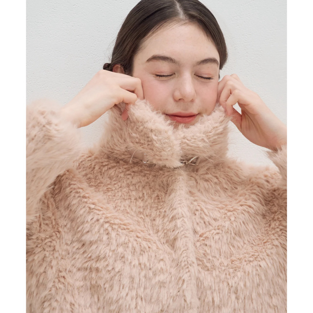 muguet volume fake fur coat ピンク muguet volume fake fur coat ピンク