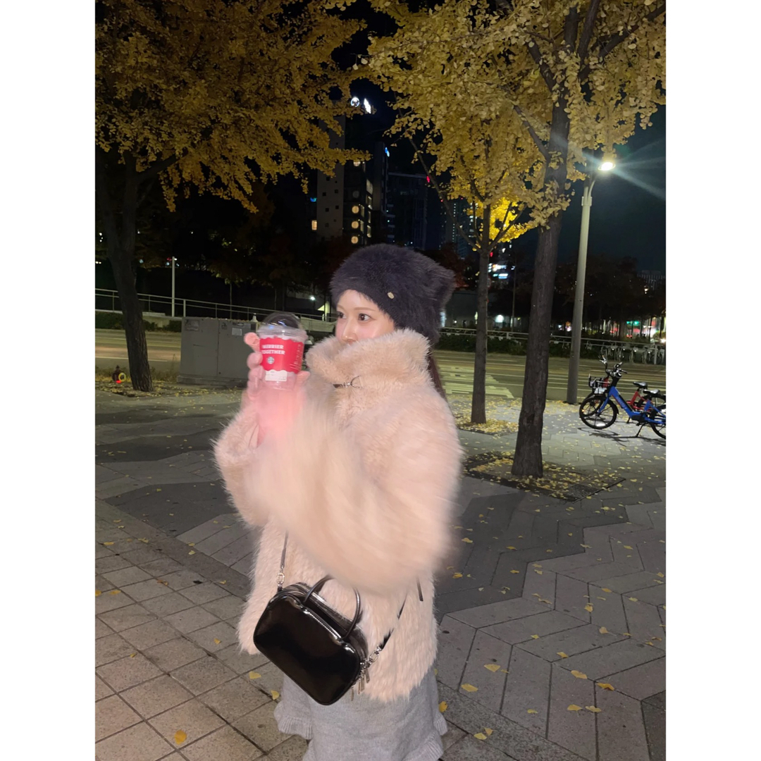 muguet volume fake fur coat ピンク muguet volume fake fur coat ピンク