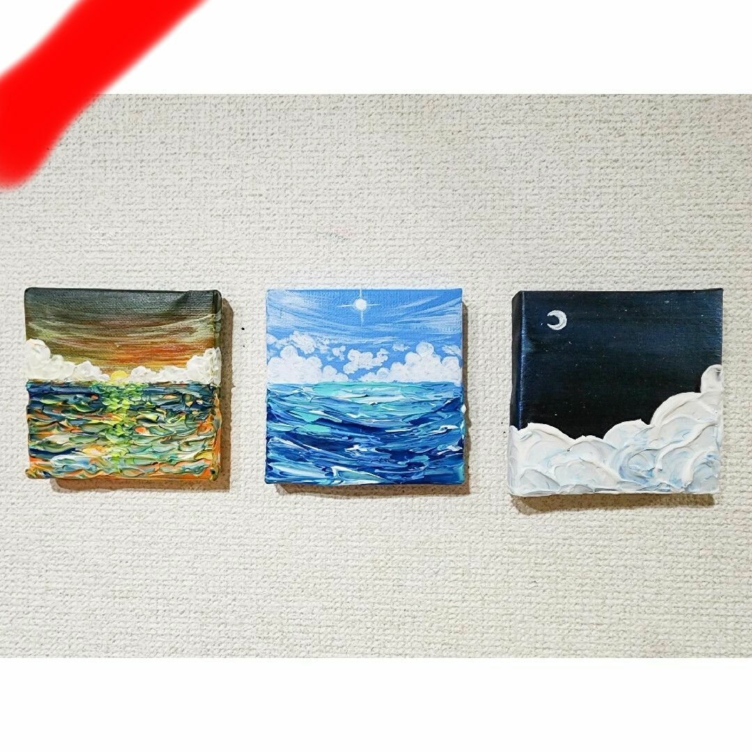 風景画 テクスチャーアート 海の絵 空の絵 アクリル画 風景画 テクスチャーアート 海の絵 空の絵 アクリル画