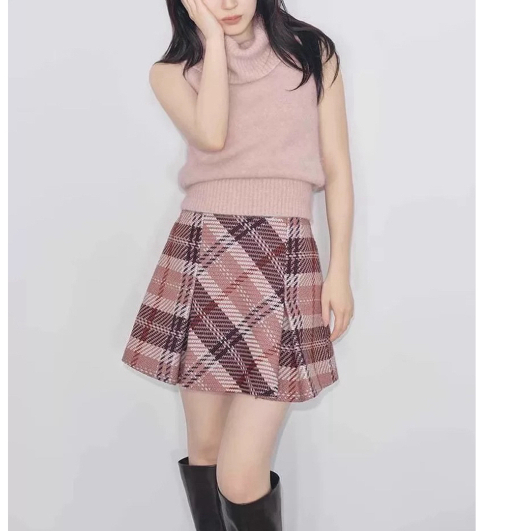 新品未着用】 snidel ロービングチェックミニスカート ピンク 1 新品未着用】 snidel ロービングチェックミニスカート ピンク 1