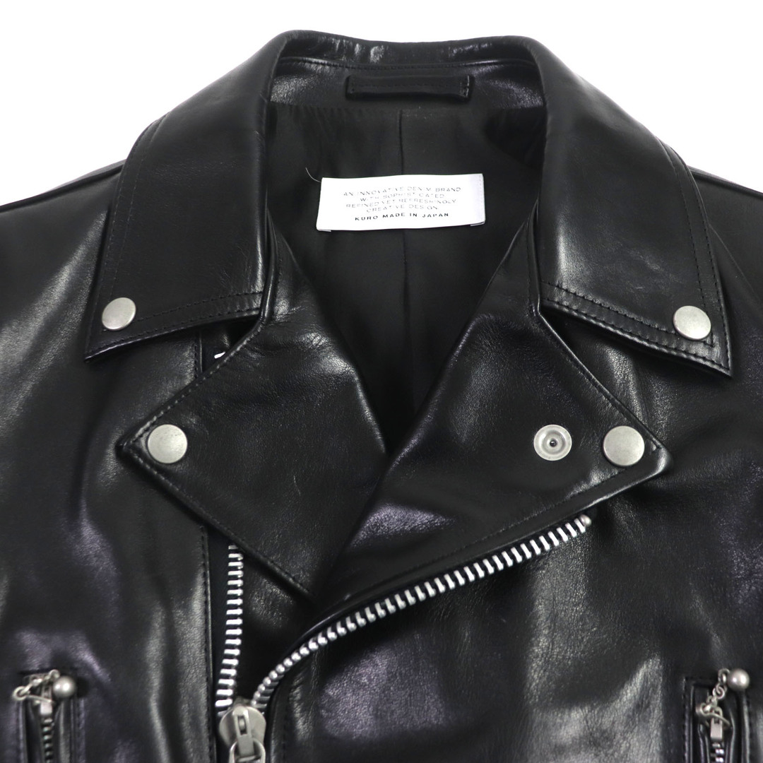 極美品▽KURO クロ 961804 ホースハイド 馬革 レザー ダブル 極美品▽KURO クロ 961804 ホースハイド 馬革 レザー ダブル