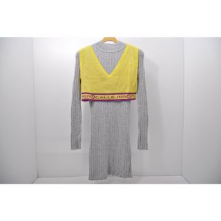 coco 中古 カジェヘラ CALLEJERA レディース ワンピース 0(S) グレー×黄 ハイネック ニット ベスト付き(ウエア)