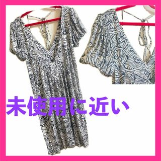 チュニック ワンピース パフ バルーン シルク ボタニカル 半袖 フレア(ひざ丈ワンピース)
