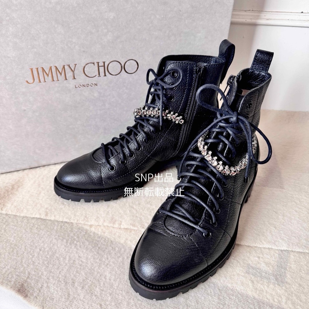 JIMMY CHOO - ジミーチュウ 美品 CRUZ FLAT コンバット ブーツ JIMMY CHOO - ジミーチュウ 美品 CRUZ FLAT コンバット ブーツ
