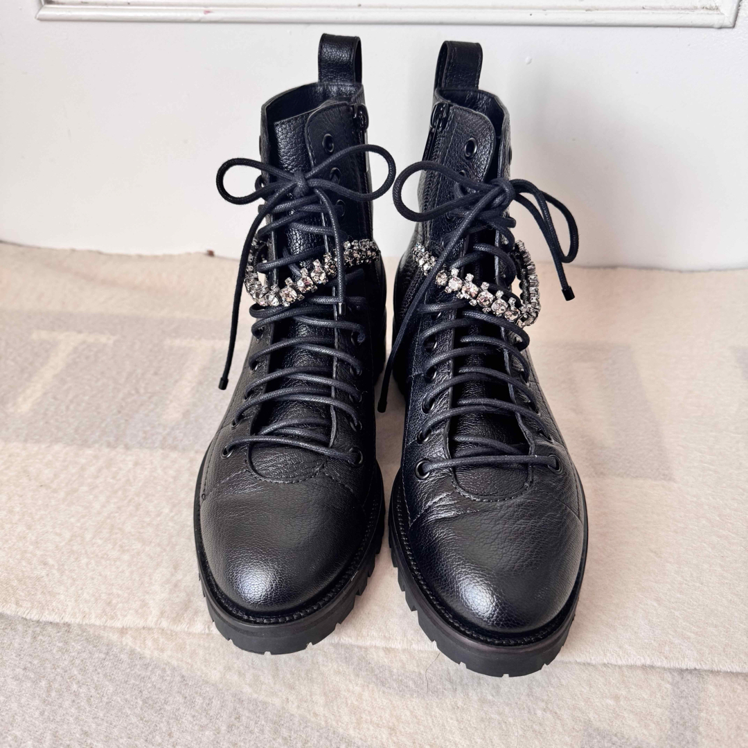 JIMMY CHOO - ジミーチュウ 美品 CRUZ FLAT コンバット ブーツ JIMMY CHOO - ジミーチュウ 美品 CRUZ FLAT コンバット ブーツ