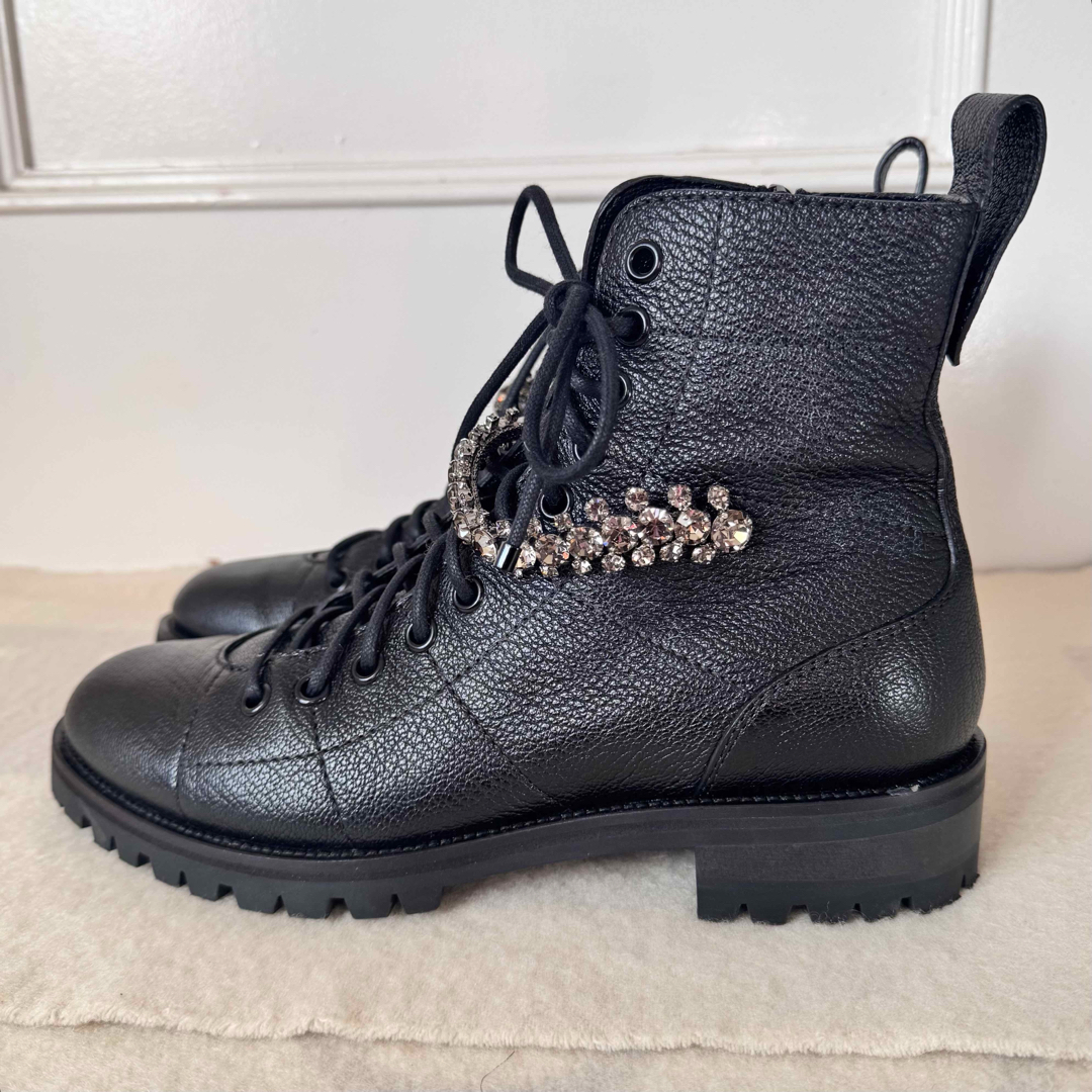 JIMMY CHOO - ジミーチュウ 美品 CRUZ FLAT コンバット ブーツ JIMMY CHOO - ジミーチュウ 美品 CRUZ FLAT コンバット ブーツ