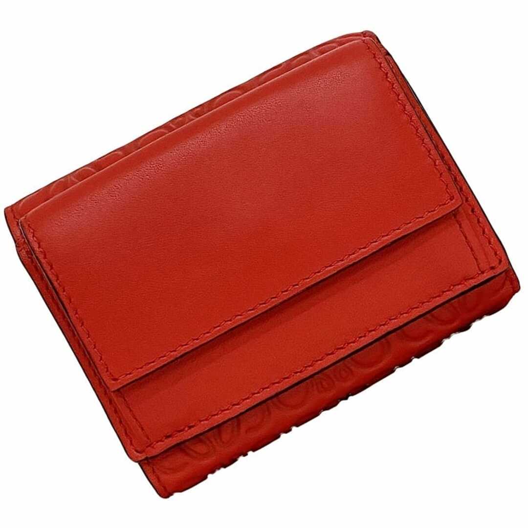 ロエベ 三つ折り 財布 レッド アナグラム 107.55.S26 f-20473 美 ロエベ 三つ折り 財布 レッド アナグラム 107.55.S26 f-20473 美
