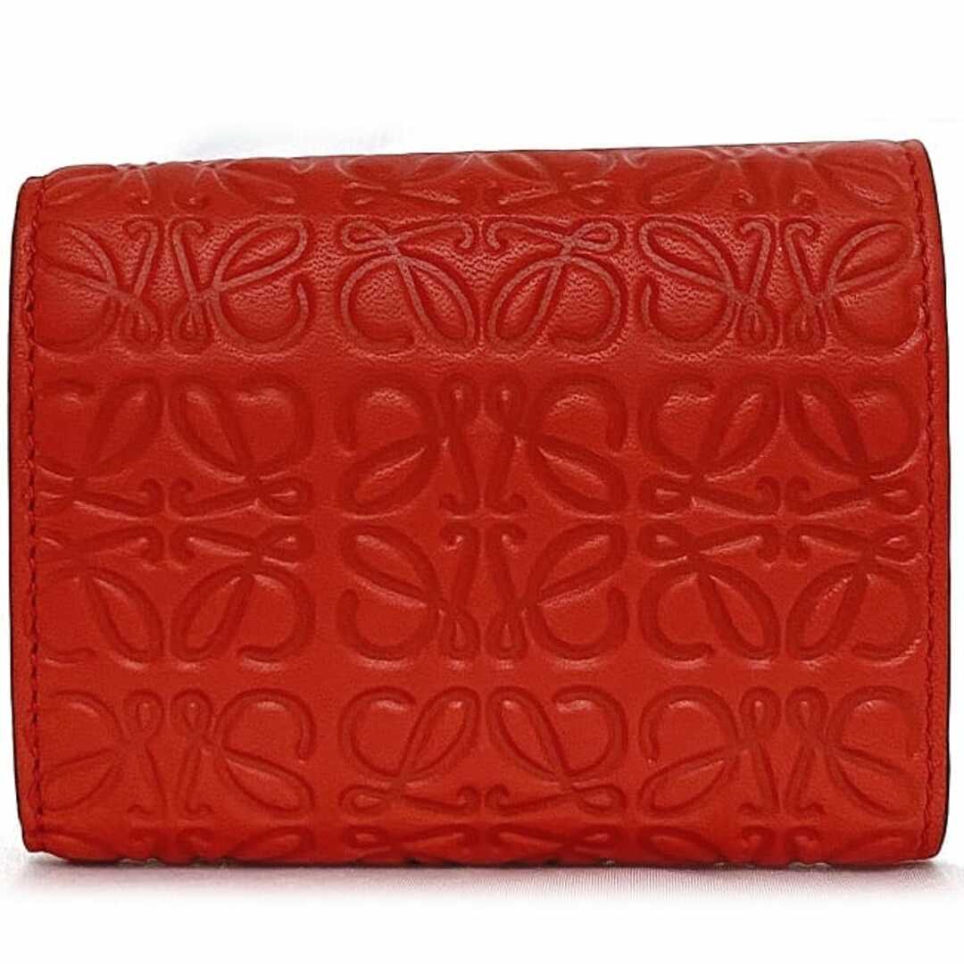 ロエベ 三つ折り 財布 レッド アナグラム 107.55.S26 f-20473 美 ロエベ 三つ折り 財布 レッド アナグラム 107.55.S26 f-20473 美