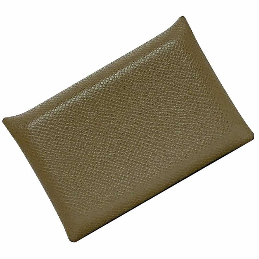 HERMES - エルメス カードケース カルヴィ ベージュ エトゥープ HERMES - エルメス カードケース カルヴィ ベージュ エトゥープ