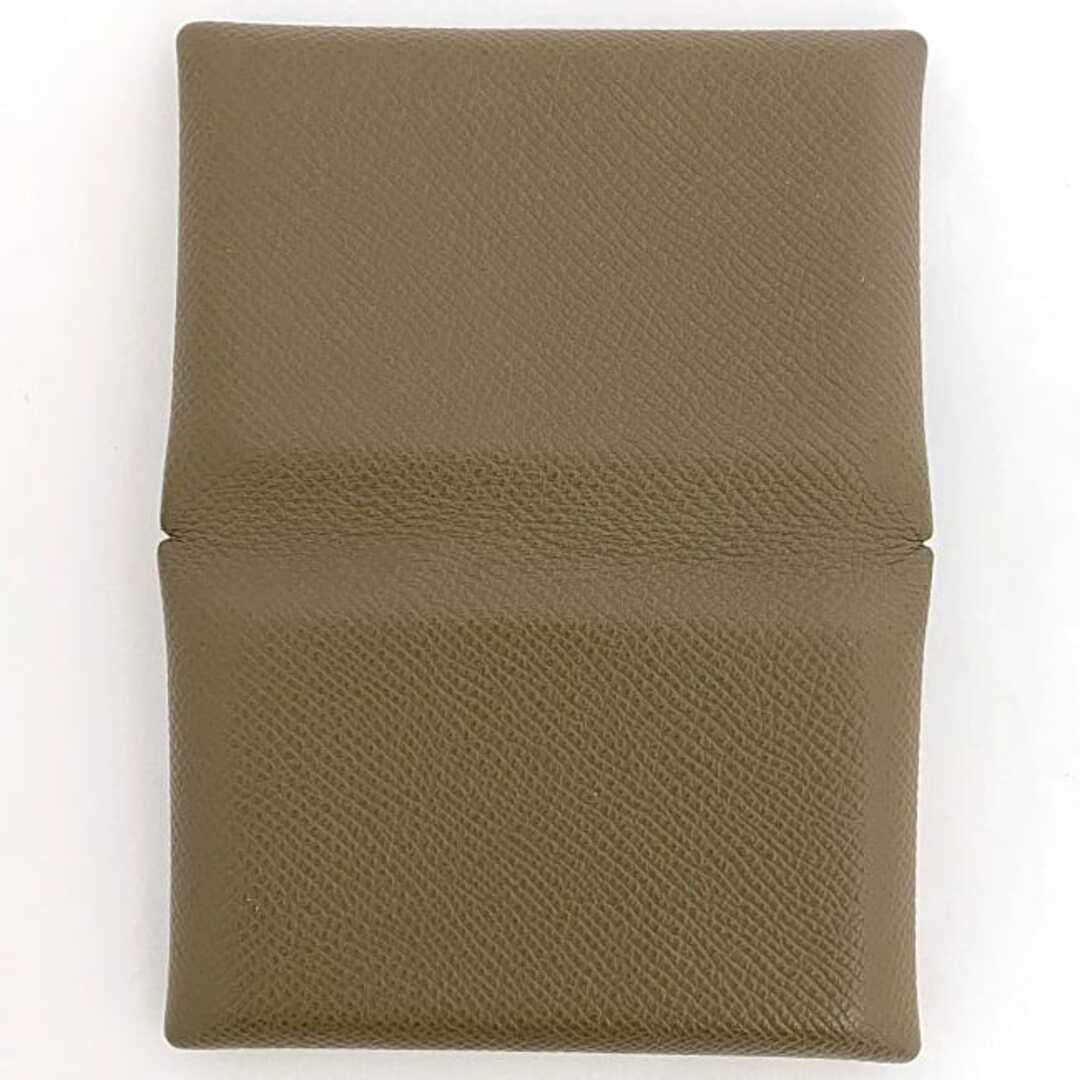 HERMES - エルメス カードケース カルヴィ ベージュ エトゥープ HERMES - エルメス カードケース カルヴィ ベージュ エトゥープ