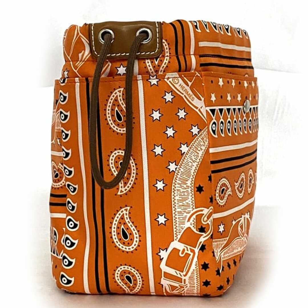 HERMES - エルメス 巾着 ポーチ フールビ 25 オレンジ 美品 HERMES - エルメス 巾着 ポーチ フールビ 25 オレンジ 美品