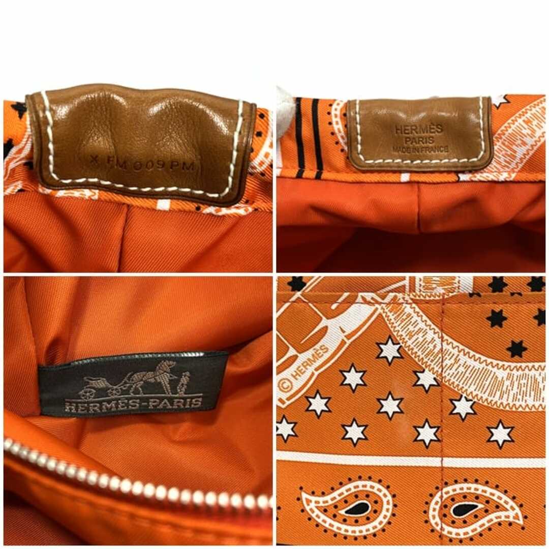 HERMES - エルメス 巾着 ポーチ フールビ 25 オレンジ 美品 HERMES - エルメス 巾着 ポーチ フールビ 25 オレンジ 美品
