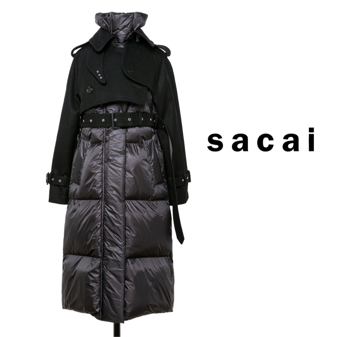 sacai - sacai Wool Melton x Padded Coat サカイ コートの通販 sacai - sacai Wool Melton x Padded Coat サカイ コートの通販
