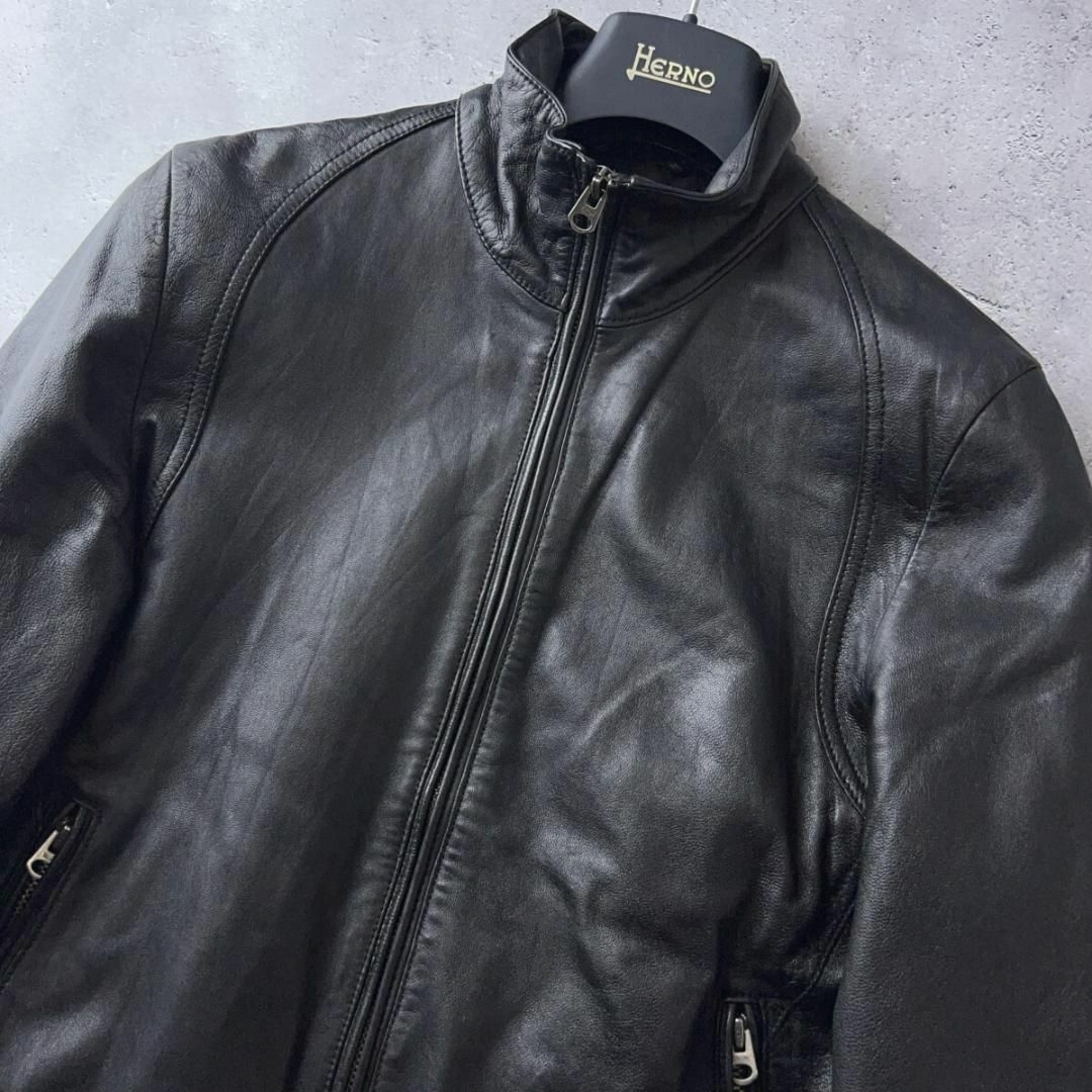 希少 羊革 シングル ライダース ジャケット TALON ZIP M 黒 美品 希少 羊革 シングル ライダース ジャケット TALON ZIP M 黒 美品
