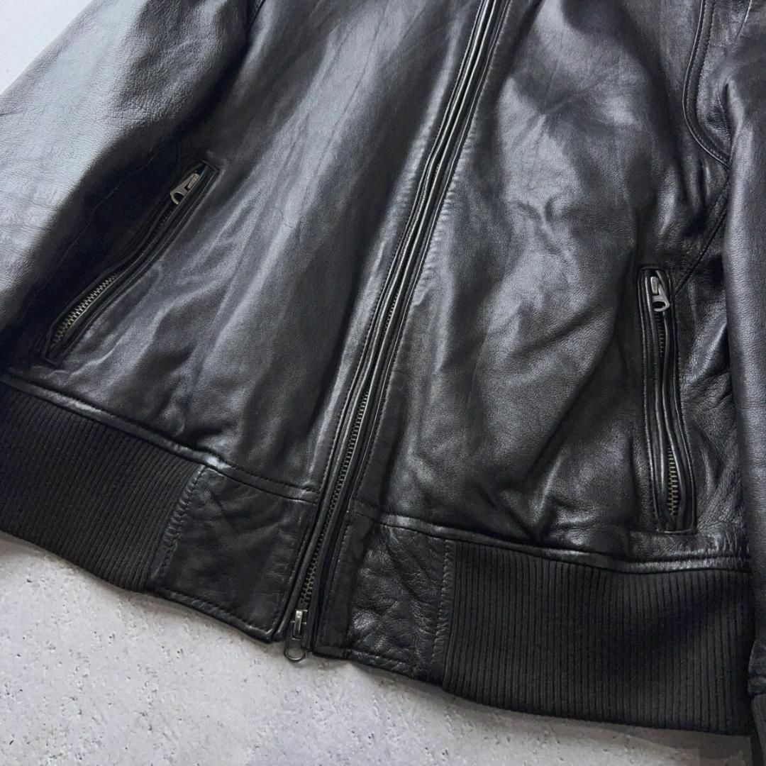希少 羊革 シングル ライダース ジャケット TALON ZIP M 黒 美品 希少 羊革 シングル ライダース ジャケット TALON ZIP M 黒 美品