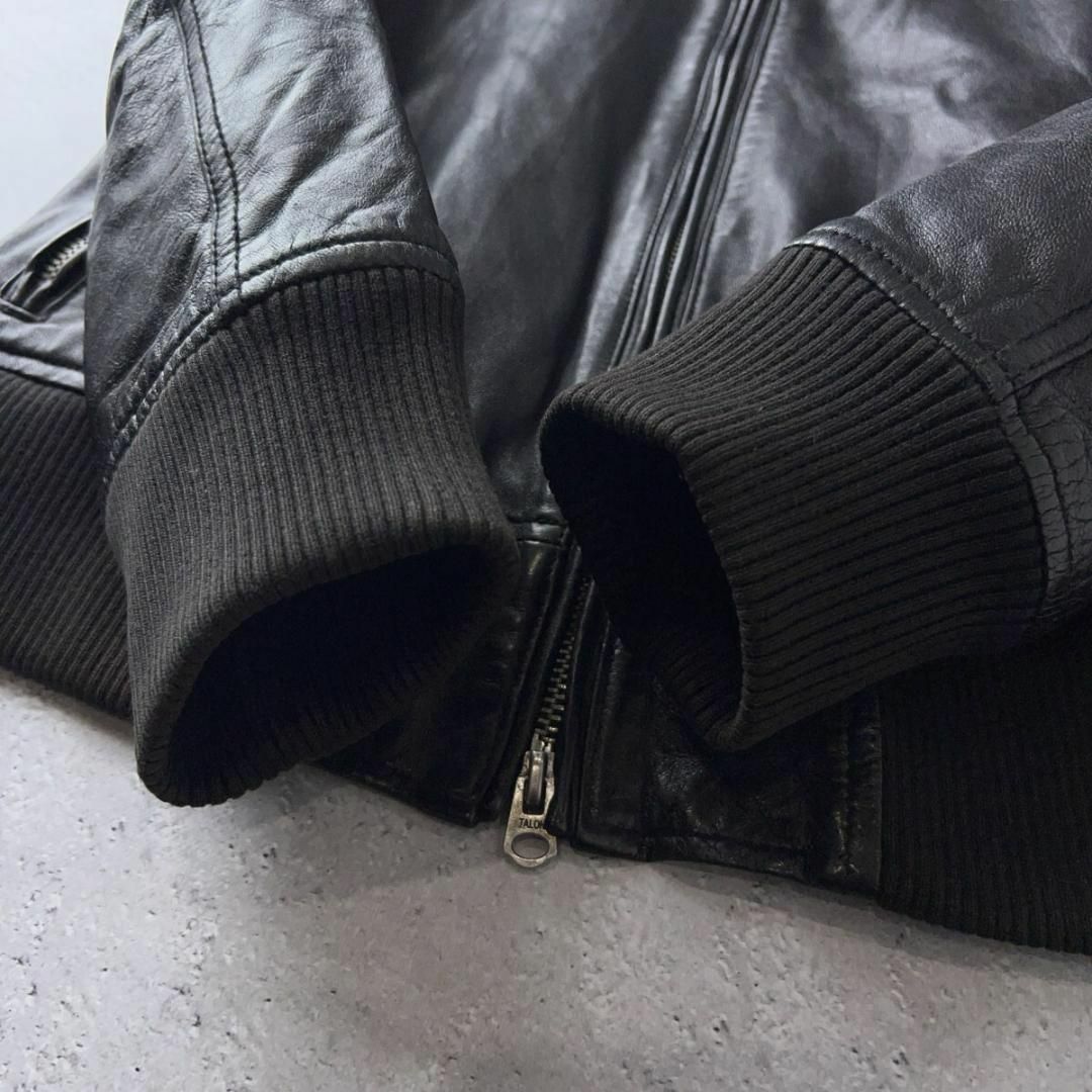 希少 羊革 シングル ライダース ジャケット TALON ZIP M 黒 美品 希少 羊革 シングル ライダース ジャケット TALON ZIP M 黒 美品