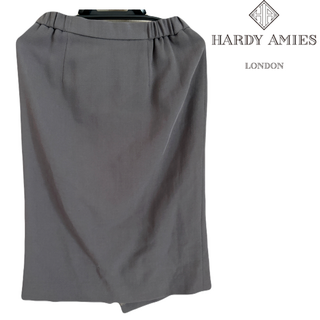 【最終値下】 HARDYAMIES ハーディエイミス 美品 スカート グレー(ひざ丈スカート)