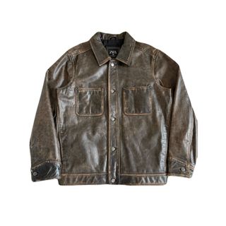 ZARA - 【ZARA】VINTAGE LEATHER JACKET S-M SIZE 本革の通販 by ZARA - 【ZARA】VINTAGE LEATHER JACKET S-M SIZE 本革の通販 by
