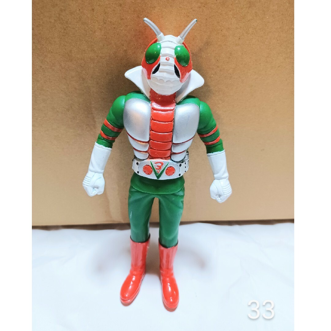 【返品交換不可】 仮面ライダーV3 昭和レトロ 16cm フィギュア ソフビ 骨董品 特撮