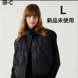 ユニクロ(UNIQLO)のユニクロ　☆ダウンクロップドベスト　ブラック　L☆(ダウンベスト)