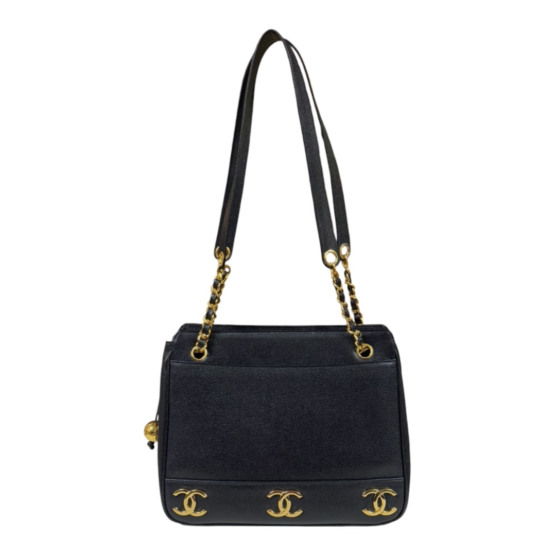 CHANEL - シャネル トリプルココ トートバッグ レザー A03675 ブラック レディース CHANEL  中古
