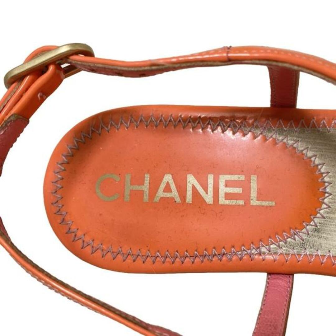 CHANEL(シャネル) サンダル 36C レディース - オレンジ ココ CHANEL(シャネル) サンダル 36C レディース - オレンジ ココ