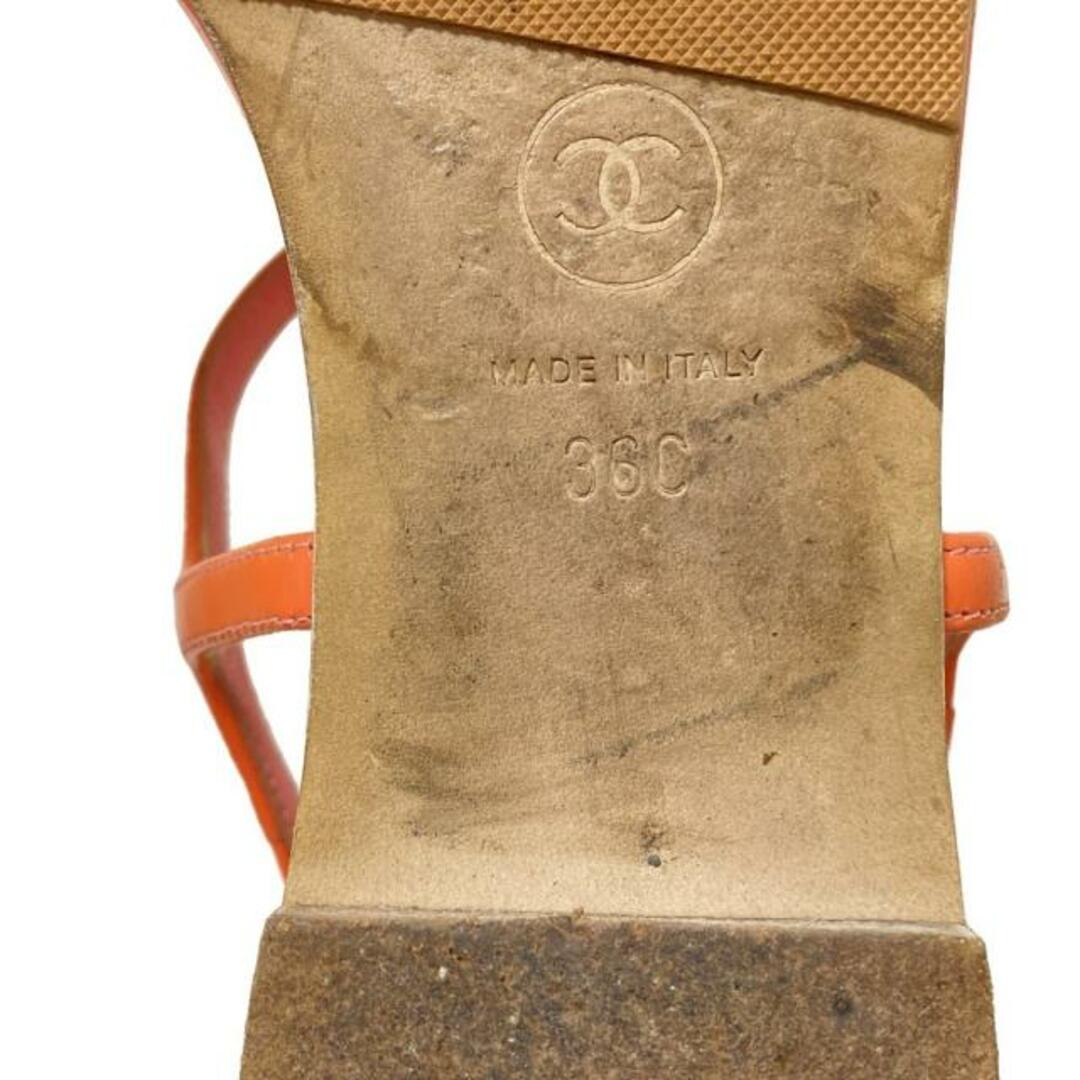CHANEL(シャネル) サンダル 36C レディース - オレンジ ココ CHANEL(シャネル) サンダル 36C レディース - オレンジ ココ