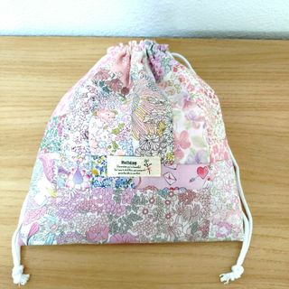 リバティ(LIBERTY.)のリバティ 可愛い巾着袋 ピンク ハンドメイド(ポーチ)