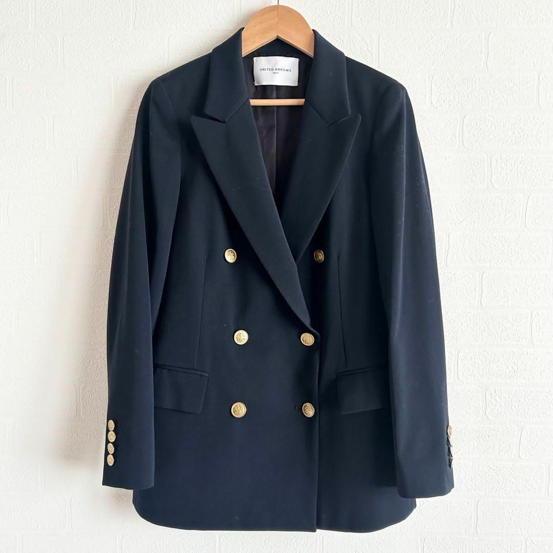 UNITED ARROWS テーラードジャケット 紺ブレ ダブル 金ボタン 48 UNITED ARROWS テーラードジャケット 紺ブレ ダブル 金ボタン 48