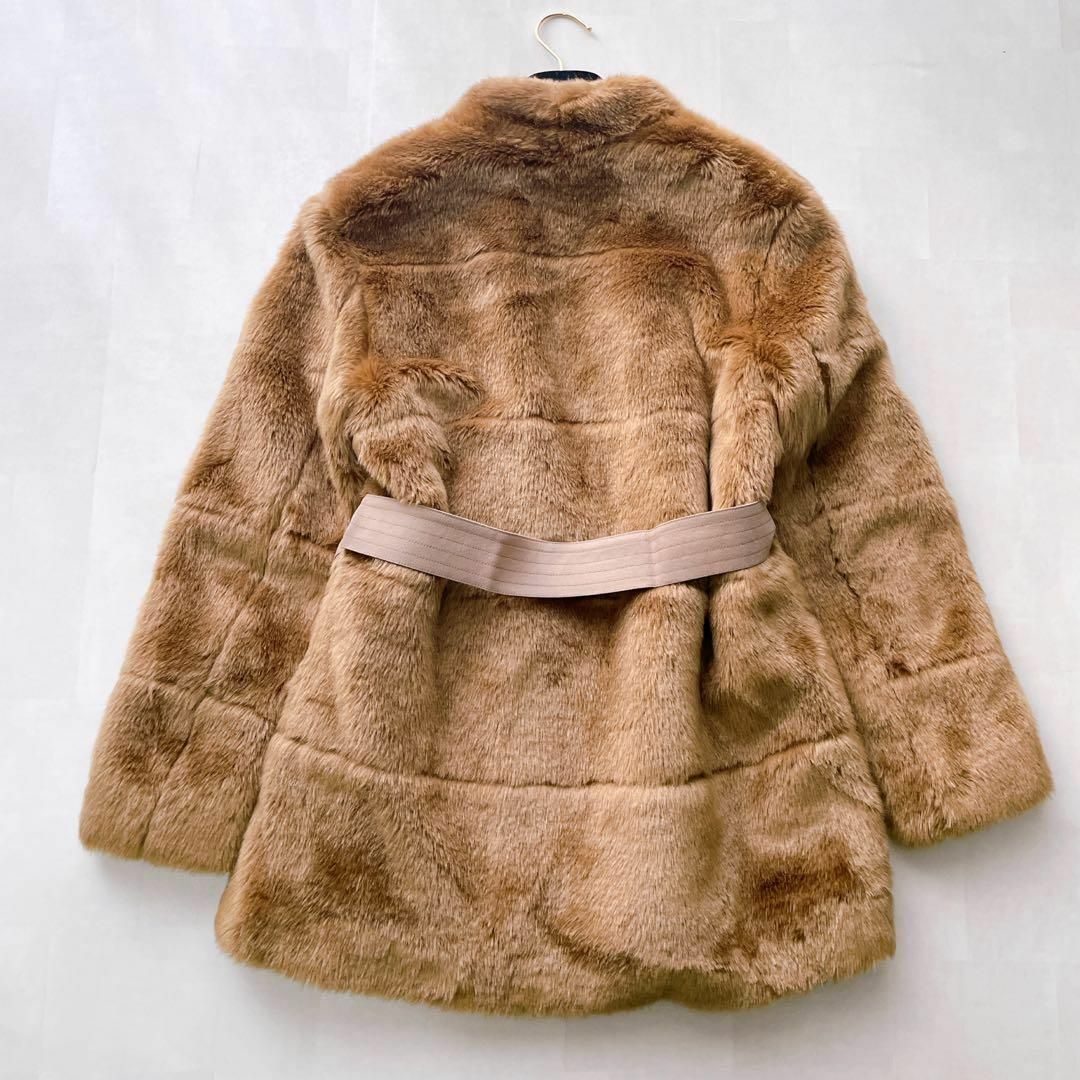 BEIGE, - 未使用級✨完売品 ベイジ エコファーコート ノーカラー BEIGE, - 未使用級✨完売品 ベイジ エコファーコート ノーカラー