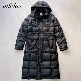 adidas - 美品✨adidas アディダス ロングダウンコート ベンチコート フード 黒 L