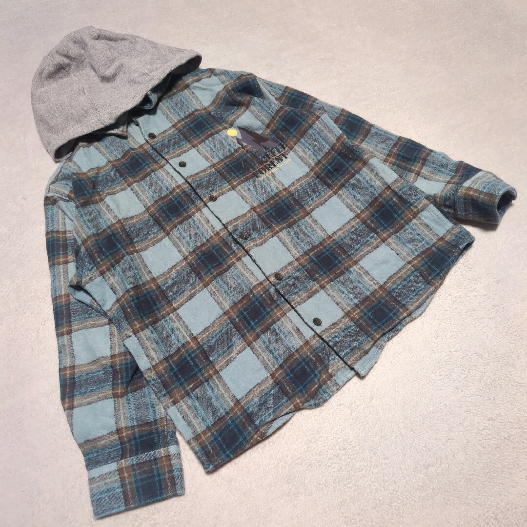 フード付きチェック柄シャツジャケット (フード付きチェック フード付きチェック柄シャツジャケット (フード付きチェック