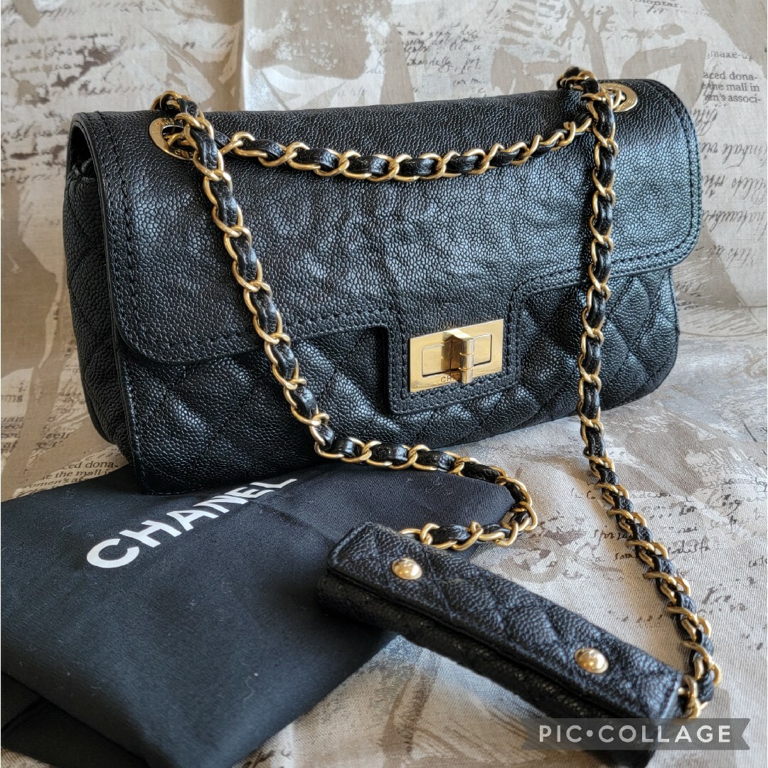 CHANEL - CHANEL 極美品 超稀少 キャビアスキン 2.55ハンド CHANEL - CHANEL 極美品 超稀少 キャビアスキン 2.55ハンド