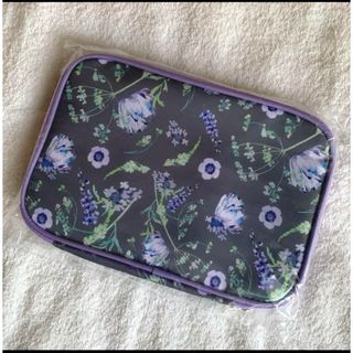 ディーエイチシー(DHC)のDHC オリジナル大容量ポーチ　花柄/パープル×グレー(ポーチ)