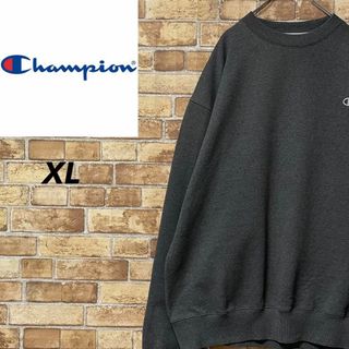 チャンピオン　スウェット　トレーナー　ビッグシルエット　グレー　刺繍ロゴ　XL(スウェット)