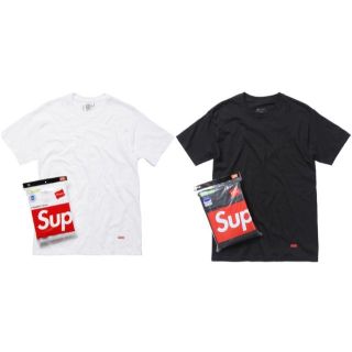 シュプリーム(Supreme)の送料無料！Supreme hanes Ｔシャツ S 白黒２枚セット正規品(Tシャツ/カットソー(半袖/袖なし))