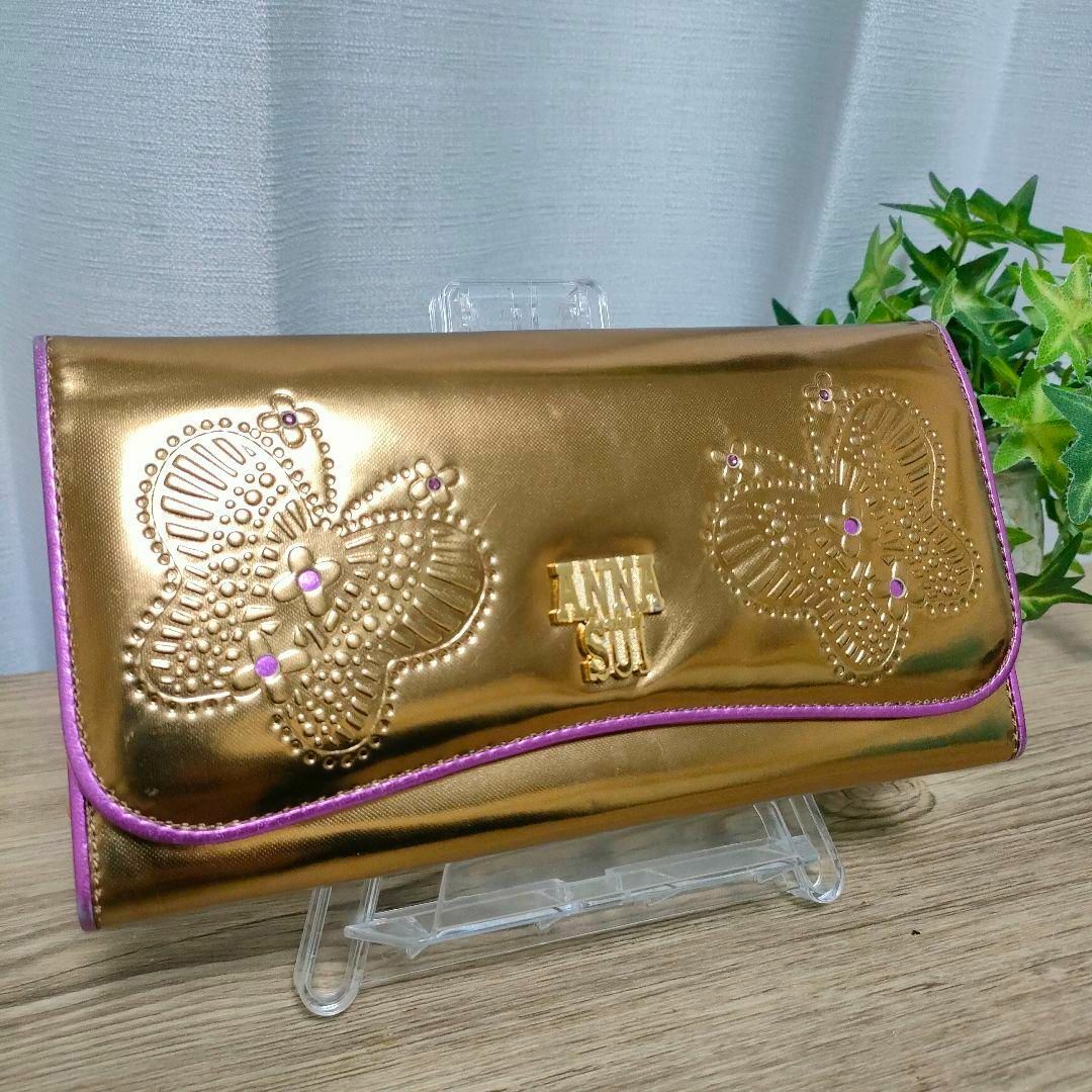 ANNA SUI - アナスイ 長財布 がま口 ゴールド ANNA SUI がま口 ANNA SUI - アナスイ 長財布 がま口 ゴールド ANNA SUI がま口