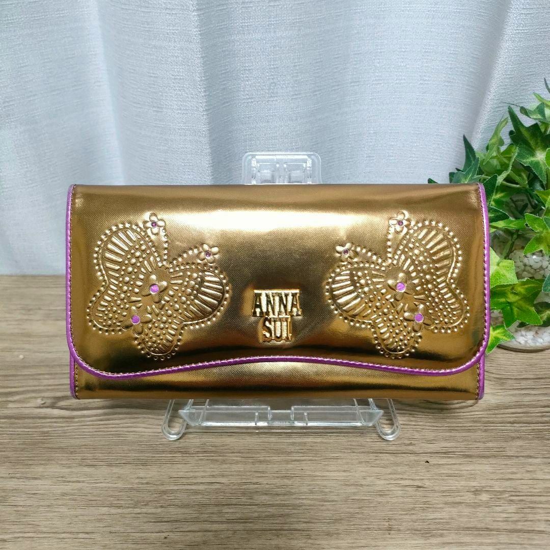 ANNA SUI - アナスイ 長財布 がま口 ゴールド ANNA SUI がま口 ANNA SUI - アナスイ 長財布 がま口 ゴールド ANNA SUI がま口