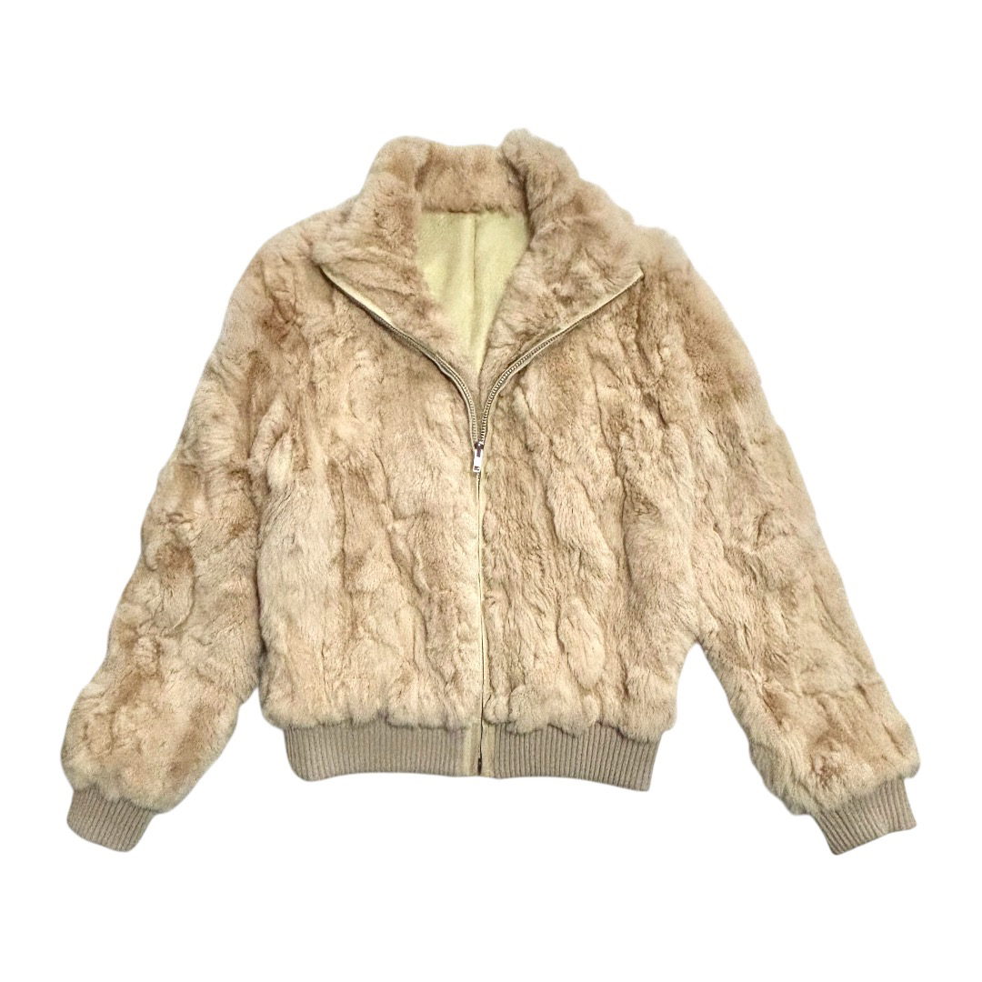 超美品】Emilyan ラビットファーレザージャケット 超美品】Emilyan ラビットファーレザージャケット