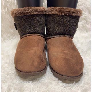 ハリスツイード(Harris Tweed)のHarris Tweed ムートンブーツ ブラウンLLサイズ(ブーツ)