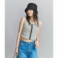 【MD.GRAY】【FREE】コットン フロントホック タンクトップ