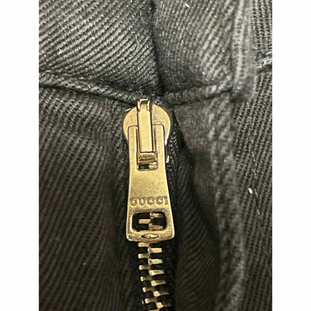 一部牛革使用】 GUCCI グッチ インターロッキングブラックデニム 36 一部牛革使用】 GUCCI グッチ インターロッキングブラックデニム 36