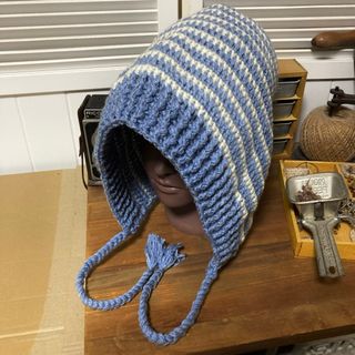 462 バラクラバ 耳当て クロシェハット クラッシャーハット ニット帽(ニット帽/ビーニー)