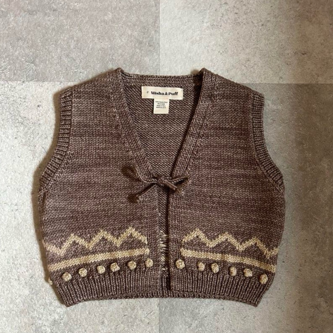 Misha & Puff - Misha&Puff Zigzag vest Brut/Alabaster 3yの Misha & Puff - Misha&Puff Zigzag vest Brut/Alabaster 3yの