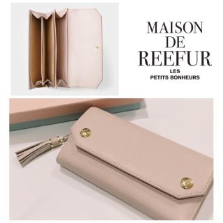 メゾンドリーファー(Maison de Reefur)の【美品】メゾンドリーファー シュリンクレザーロングウォレット 長財布 ピンク(財布)